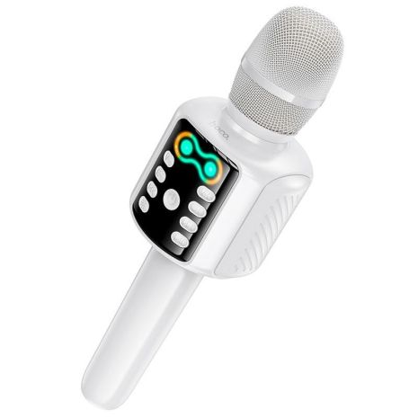 Караоке мікрофон HOCO Shine karaoke microphone L24 | BT5.4, USB / TF / AUX, RGB | white