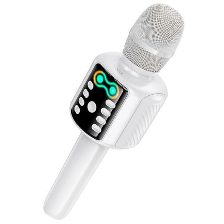 Караоке мікрофон HOCO Shine karaoke microphone L24 | BT5.4, USB / TF / AUX, RGB | white