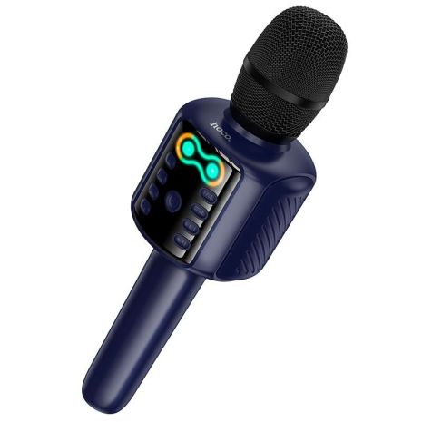 Караоке мікрофон HOCO Shine karaoke microphone L24 | BT5.4, USB / TF / AUX, RGB | blue