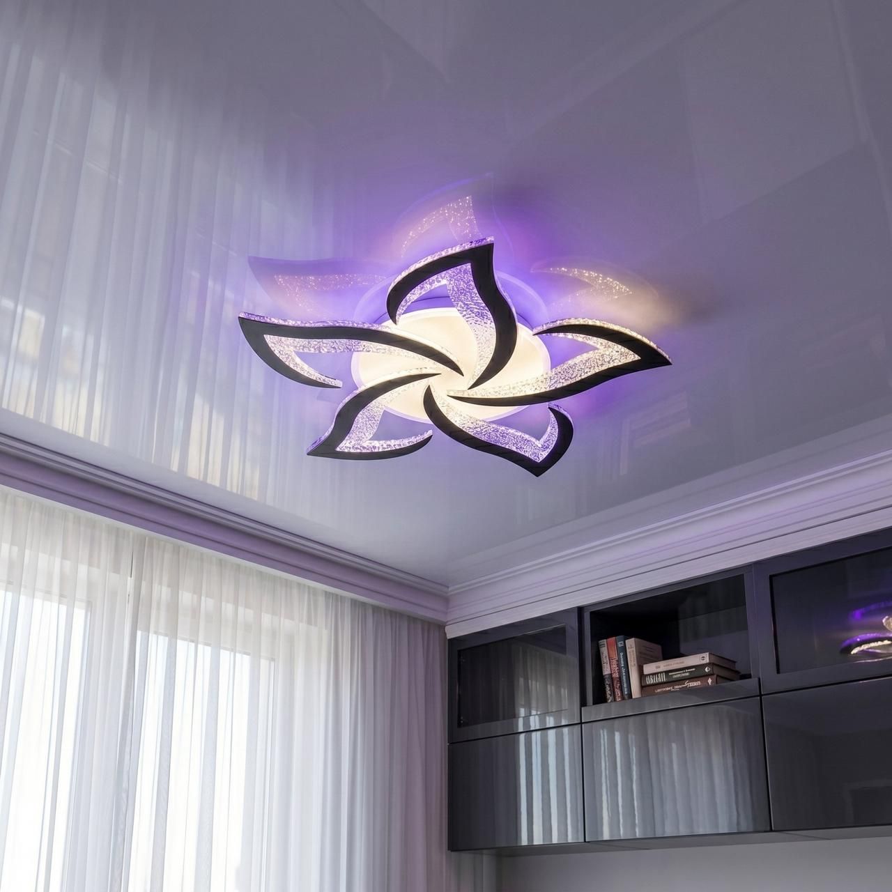 Люстра Lotus Smart Glow Rise 108W до 20 м² цвет Черный C8236 - 5 - WH+BK Люстра Lotus Smart Glow Rise 108W до 20 м² цвет Черный C8236 - 5 - WH+BK