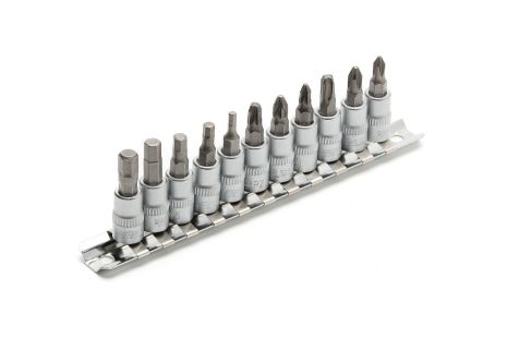 Набор торцевых головок ¼" с отверточными насадками PH1-3/PZ1-3/HEX3-7 CrV 11 шт от MASTERTOOL 78-1401 Набор торцевых головок ¼" с отверточными насадками PH1-3/PZ1-3/HEX3-7 CrV 11 шт от MASTERTOOL 78-1401