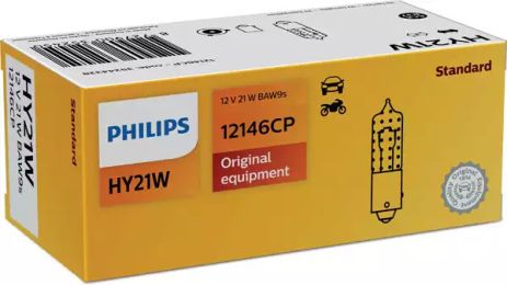 Автолампа HY21W 12V 21W BAW9s (orange), PHILIPS (12146CP)