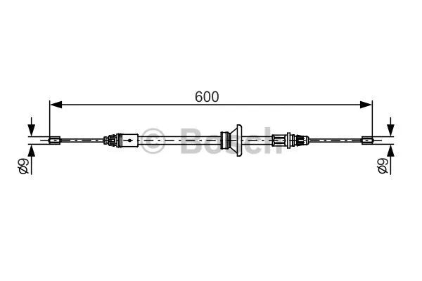 Трос тормозного привода стояночной тормозной системы, VAUXHALL VIVARO, OPEL VIVARO, BOSCH (1987482146) Трос тормозного привода стояночной тормозной системы, VAUXHALL VIVARO, OPEL VIVARO, BOSCH (1987482146)