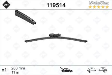 Щетка стеклоочистителя visioflex oe (картон. упаковка) x 1шт, VOLKSWAGEN 1K9955427, SKODA 5J6955425, SWF (1195