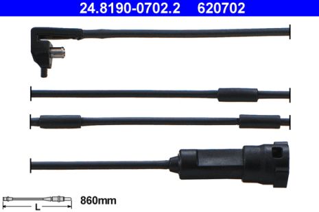 Сигнализатор, износ тормозных колодок, VAUXHALL CARLTON, OPEL OMEGA, ATE (24819007022)