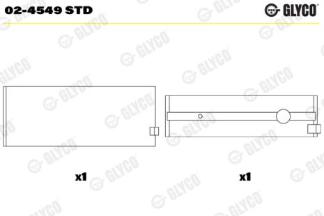Коренной подшипник, FORD AUSTRALIA, FORD ASIA, Glyco (024549STD)