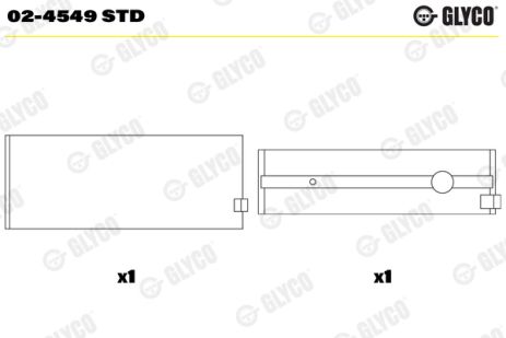 Коренной подшипник, FORD AUSTRALIA, FORD ASIA, Glyco (024549STD)