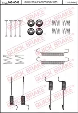 Комплект пружинок колодок ручного тормоза, QUICK BRAKE (1050046)