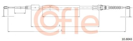 Трос тормозного привода стояночной тормозной системы, citroën C4, peugeot 307, PEUGEOT 307, PEUGEOT 4745T3, CO