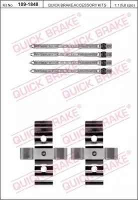 109-1848 QUICK BRAKE Планка супорта (переднього) прижимна (к-кт) Renault Clio 2.0 16V 06- (Brembo)