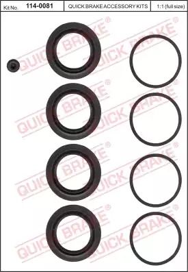 114-0081 QUICK BRAKE Ремкомплект супорта (переднього) MB S-class/E-class 05- (d44mm) (Brembo)