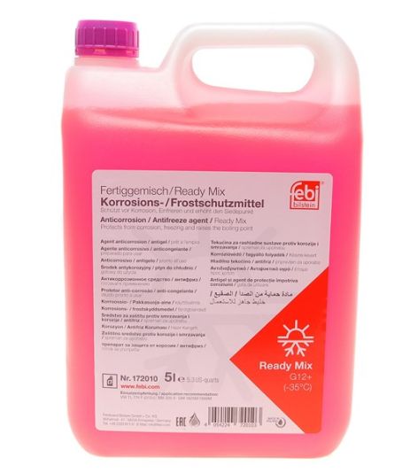 Охолоджувальна рідина 5L (-35С) (фіолетовий) G12Plus (заміна 8 років !!!) VW, FEBI BILSTEIN (172010)