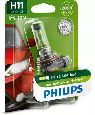 Лампа накаливания H11 12V 55W PGJ19-2 longerlife ecovision 1шт blister (пр-во), PHILIPS (12362LLECOB1) Лампа накаливания H11 12V 55W PGJ19-2 longerlife ecovision 1шт blister (пр-во), PHILIPS (12362LLECOB1)
