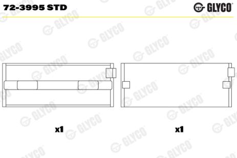 Коренной подшипник, CHRYSLER DELTA, HOLDEN ASTRA, Glyco (723995STD)