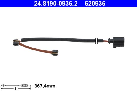 Сигнализатор, износ тормозных колодок, VW TOUAREG, PORSCHE CAYENNE, ATE (24819009362)
