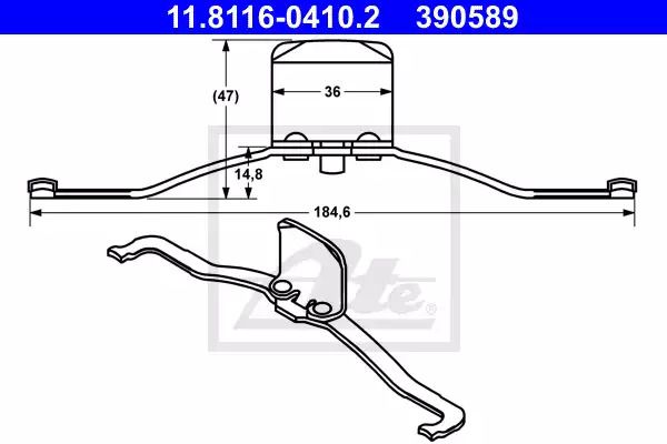Пружина тормозного суппорта переднего, SKODA 4F0615269, OPEL 93195709, ATE (11811604102) Пружина тормозного суппорта переднего, SKODA 4F0615269, OPEL 93195709, ATE (11811604102)