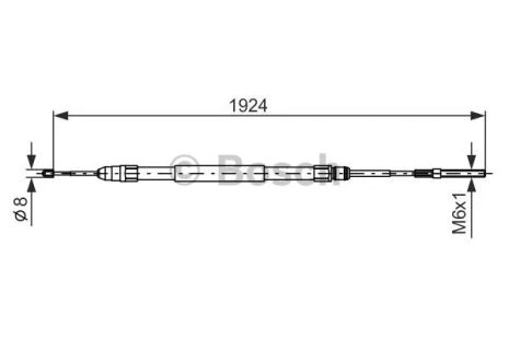 Трос тормозного привода стояночной тормозной системы, BMW 5, BOSCH (1987477693)