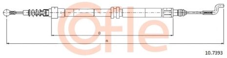 Трос тормозного привода стояночной тормозной системы, VW TRANSPORTER, COFLE (107393)
