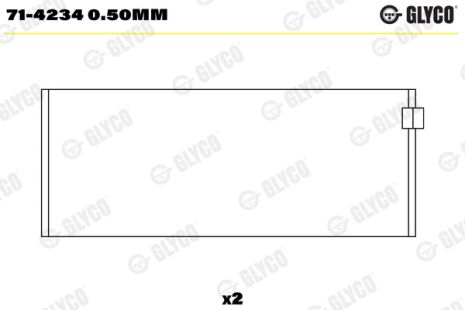 Вкладыш нижней головки шатуна 714234050MM ASKAMFARGODESOTO LDV