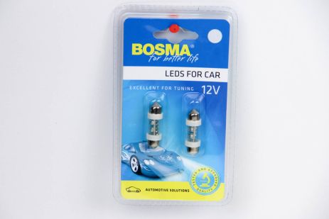Автолампа SV8,5 LED 12V 4XSTANDARD LED WHITE 10X36 Упаковка 2шт, BOSMA (2892) Автолампа SV8,5 LED 12V 4XSTANDARD LED WHITE 10X36 Упаковка 2шт, BOSMA (2892)
