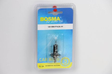 Автолампа H1 12V 55W P14,5S BLISTER, BOSMA (1192B)