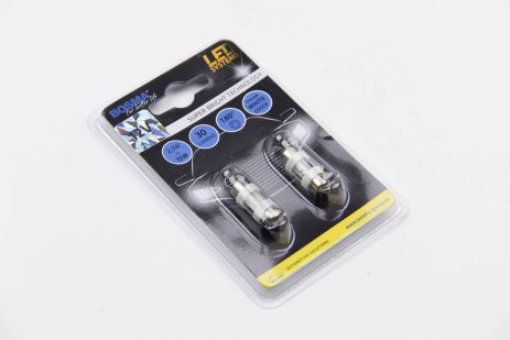 Автолампа SV8,5 LED 12V 2XSMD 5050 LED WHITE 10X31 Упаковка 2шт, BOSMA (3710) Автолампа SV8,5 LED 12V 2XSMD 5050 LED WHITE 10X31 Упаковка 2шт, BOSMA (3710)