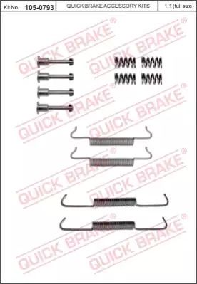 105-0793 QUICK BRAKE Комплект пружинок колодок ручника Fiat Ulysse/Peugeot 406 95- (185x30)