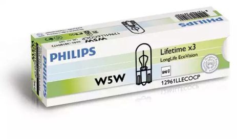 12961LLECOCP (PHILIPS) W5W LongLife EcoVision 12V 5W W2,1X9,5d 12961LLECOCP (PHILIPS) W5W LongLife EcoVision 12V 5W W2,1X9,5d