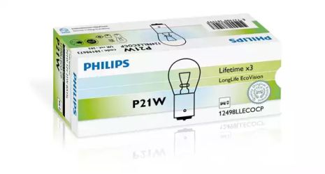 Лампа накаливания P21W 12V 21W BA15s LongerLife EcoVision (пр-во Philips)