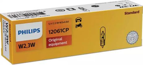 Лампа накаливания W2,3W 12V 2,3W W2X4,6d (пр-во Philips) Лампа накаливания W2,3W 12V 2,3W W2X4,6d (пр-во Philips)