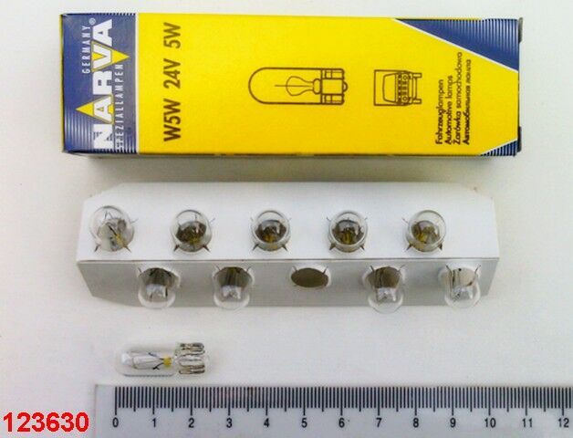 Лампа безцокольна NARVA 24V W5W (17197) (10 шт. в уп.) Лампа безцокольна NARVA 24V W5W (17197) (10 шт. в уп.)