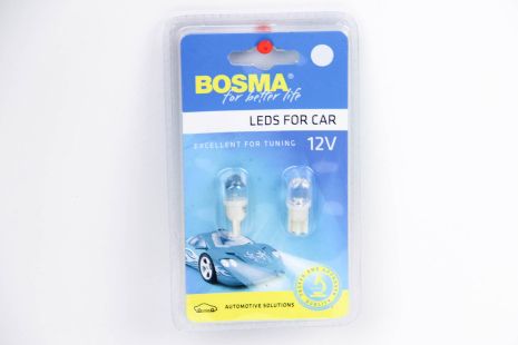 Автолампа T10 LED 12V 1XSTANDARD LED WHITE Упаковка 2шт, BOSMA (2441) Автолампа T10 LED 12V 1XSTANDARD LED WHITE Упаковка 2шт, BOSMA (2441)