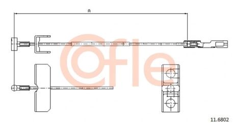 Трос тормозного привода стояночной тормозной системы, nissan primastar, NISSAN PRIMASTAR, RENAULT 3651800QAA,
