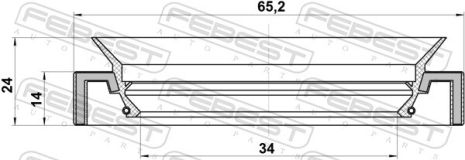 Сальник привода 34x65.2x14x24 Mitsubishi L200/Pajero Sport/Triton, FEBEST (95HAY35651424C) Сальник привода 34x65.2x14x24 Mitsubishi L200/Pajero Sport/Triton, FEBEST (95HAY35651424C)