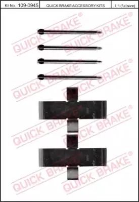 109-0945 QUICK BRAKE Планка супорта (переднього) прижимна (к-кт) VW LT 28-35 -96 (Ate)