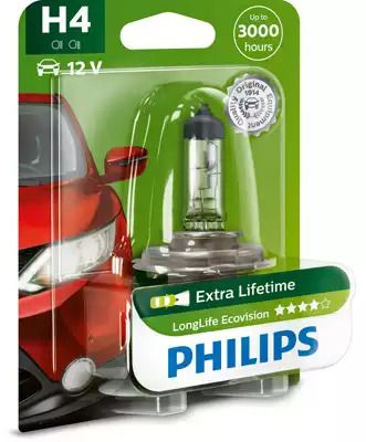 Лампа накаливания H4 12V 60/55W P43t-38 longerlife ecovision 1шт blister (пр-во), UAZ HUNTER, PHILIPS (12342LL Лампа накаливания H4 12V 60/55W P43t-38 longerlife ecovision 1шт blister (пр-во), UAZ HUNTER, PHILIPS (12342LL