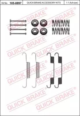 105-0897 QUICK BRAKE Комплект пружинок колодок ручного гальма 105-0897 QUICK BRAKE Комплект пружинок колодок ручного гальма
