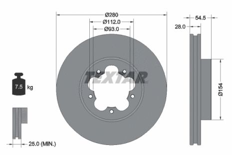 Диск гальмівний FORD AUSTRALIA, TEXTAR (92151803)