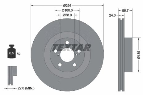 Диск гальмівний SCION FR-S, SAAB 9-2X, TEXTAR (92139500)