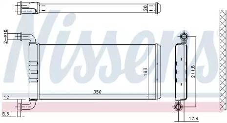Теплообменник, отопление салона 72041 MERCEDESBENZ VW Теплообменник, отопление салона 72041 MERCEDESBENZ VW