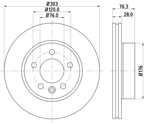 Диск тормозной MAN TGE, VW CRAFTER, HELLA PAGID (8DD355125561) Диск тормозной MAN TGE, VW CRAFTER, HELLA PAGID (8DD355125561)