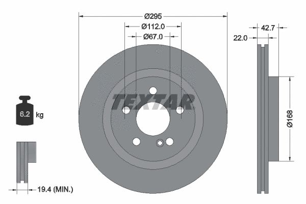 Диск тормозной INFINITI Q30, MERCEDES-BENZ (BBDC), TEXTAR (92286903) Диск тормозной INFINITI Q30, MERCEDES-BENZ (BBDC), TEXTAR (92286903)