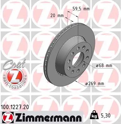 Диск гальмівний AUDI A6, ZIMMERMANN (100122720) Диск гальмівний AUDI A6, ZIMMERMANN (100122720)