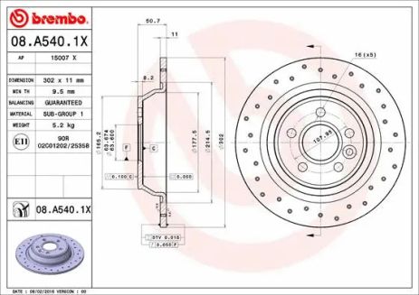 Диск тормозной LAND ROVER, FORD (CHANGAN), BREMBO (08A5401X) Диск тормозной LAND ROVER, FORD (CHANGAN), BREMBO (08A5401X)