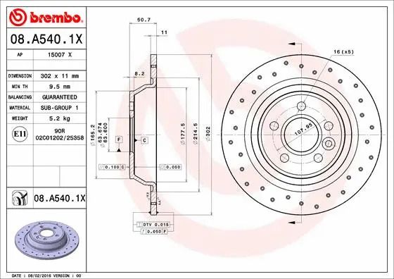 Диск тормозной LAND ROVER, FORD (CHANGAN), BREMBO (08A5401X) Диск тормозной LAND ROVER, FORD (CHANGAN), BREMBO (08A5401X)
