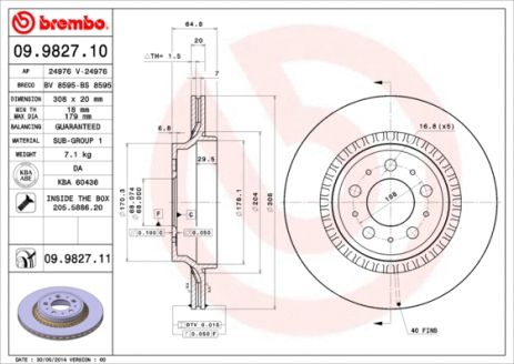 Диск тормозной VOLVO ASIA, BREMBO (09982711) Диск тормозной VOLVO ASIA, BREMBO (09982711)