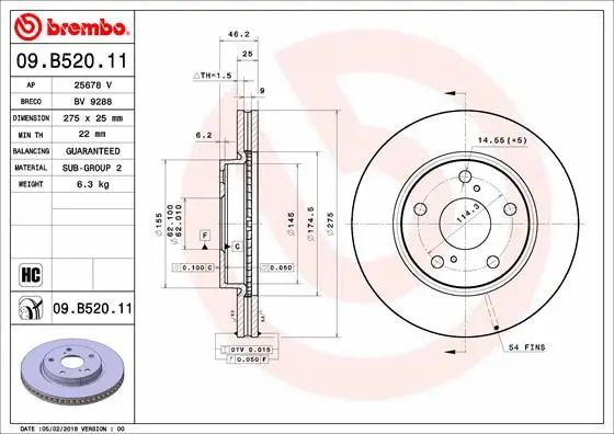Диск тормозной LEXUS HS, TOYOTA NOAH/VOXY, BREMBO (09B52011) Диск тормозной LEXUS HS, TOYOTA NOAH/VOXY, BREMBO (09B52011)