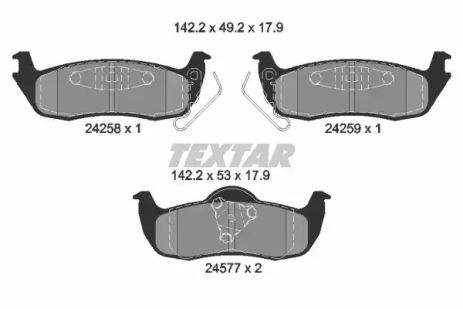 2425801 TEXTAR Гальмівні колодки до дисків 2425801 TEXTAR Гальмівні колодки до дисків