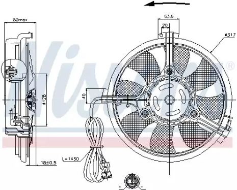 Вентилятор, охлаждение двигателя 85519 SEAT FORD