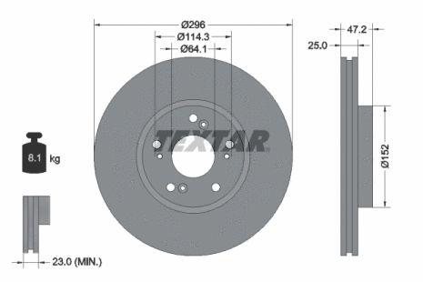 Диск тормозной HONDA ACCORD, TEXTAR (92195000) Диск тормозной HONDA ACCORD, TEXTAR (92195000)